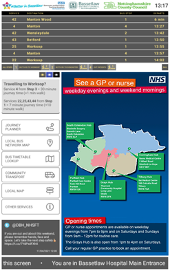 Example health care & transport Hub Front Page